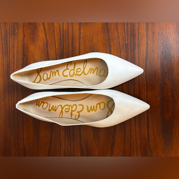 Sam Edelman Sally white leather Pointed Toe Ballet Flats women’s 7.5 - Picture 2 of 7